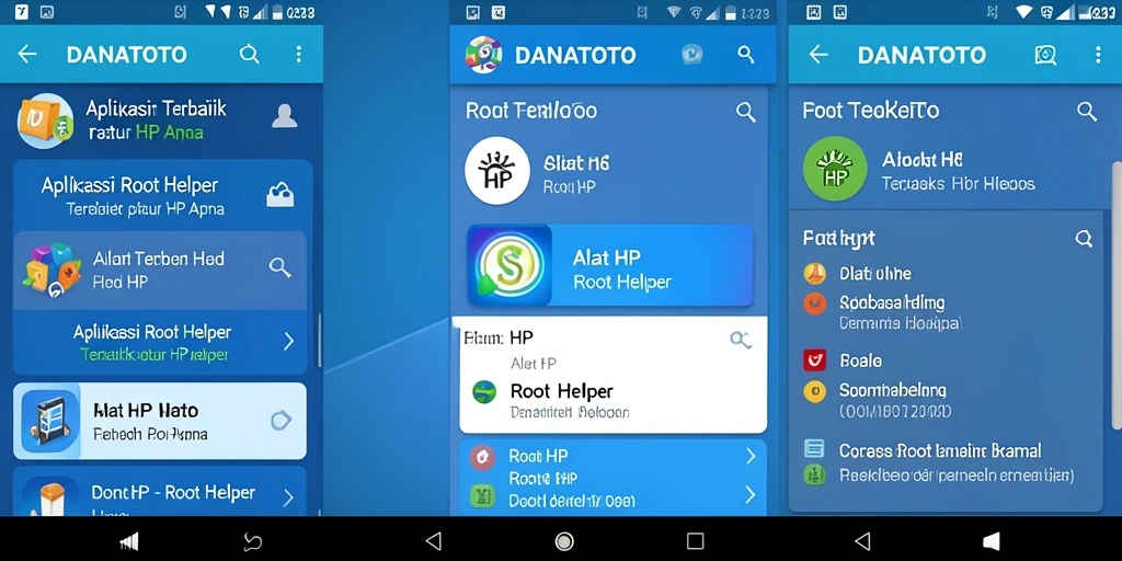 Tampilan antarmuka utama aplikasi DANATOTO sebagai Root Helper.