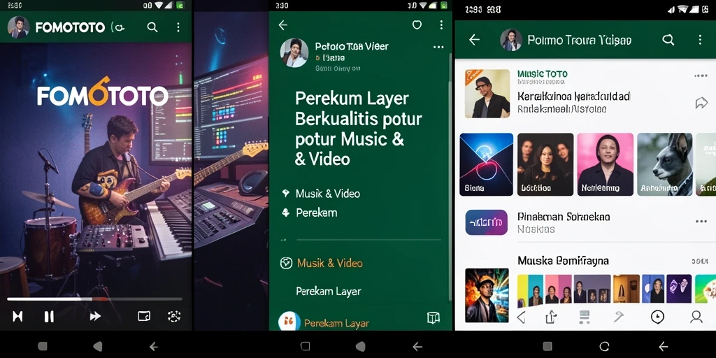Antarmuka FOMOTOTO yang sederhana saat merekam layar.