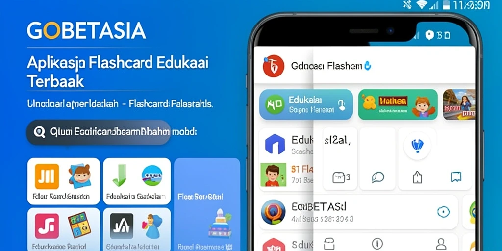 Antarmuka aplikatif GOBETASIA menampilkan flashcard interaktif dan intuitif.