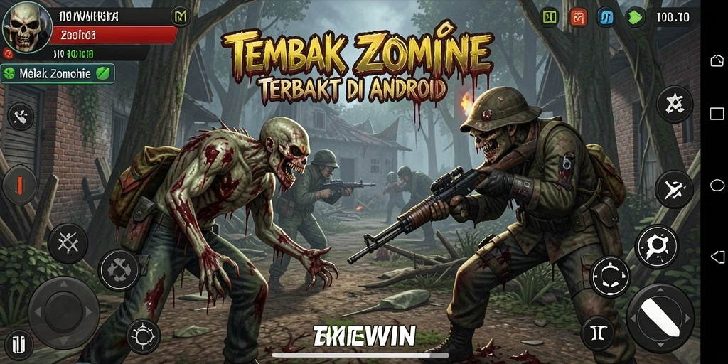 Antarmuka permainan OKWIN yang menarik dengan fitur Tembak Zombie.