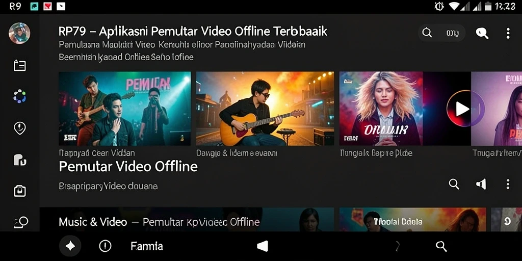 Antarmuka RP79 yang sederhana dan fungsional untuk pemutar video offline.